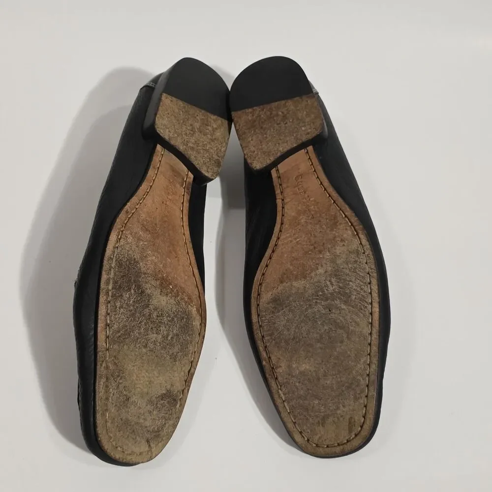 Cole Haan Black Patent & Leather Loafers with White Stitching - Picture 11 of 11